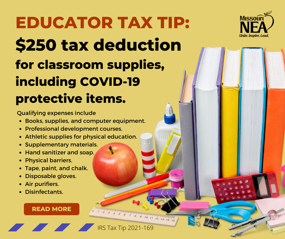 2021 Tax Tip 250 Educator Expense Deduction MNEA (Missouri National